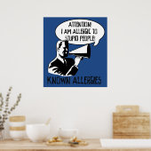 Allergie gegenüber dummen Menschen Poster (Küche)