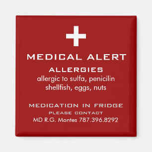 Allergie-medizinischer Alarm Magnet