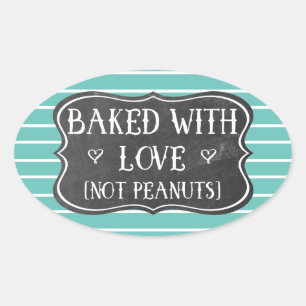 Allergie Mit Liebe Gebacken Keine Erdnüsse Nussfre Ovaler Aufkleber