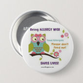 Allergie sein klug - Bewusstseins-Abzeichen Button (Vorne & Hinten)