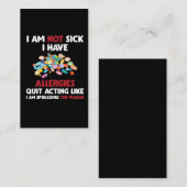 Allergie Sufferer Joke Allergische Spaß Allergien Visitenkarte (Vorne/Hinten)