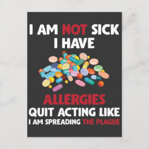 Allergie Sufferer Joke Allergischer Spaß Allergien Postkarte