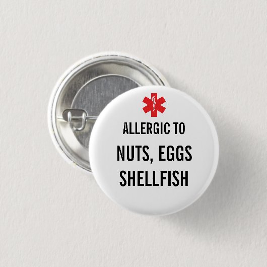 Allergie-wachsamer Knopf Button (Vorne & Hinten)