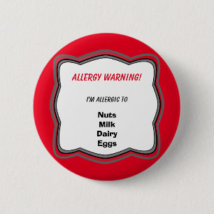 Allergie-wachsames Button-Knopf-Abzeichen Button