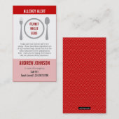 Allergie wachsames rotes Duotones Telefonnummerkarte (Vorne/Hinten)