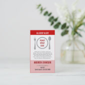 Allergie wachsames rotes Duotones Telefonnummerkarte (Stehend Vorderseite)