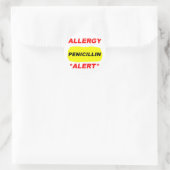 Allergie Warnhinweis Penicillin Allergie Design Al Runder Aufkleber (Tasche)