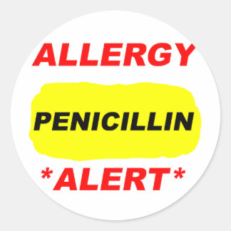 Allergie Warnhinweis Penicillin Allergie Design Al Runder Aufkleber