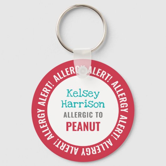 Allergie-Warnhinweise für individuelle Kinderschul Schlüsselanhänger (Vorderseite)