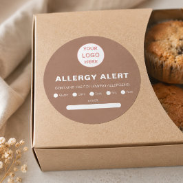 Allergie-Warnung Bäckerei Eigenes Logo Runder Aufkleber