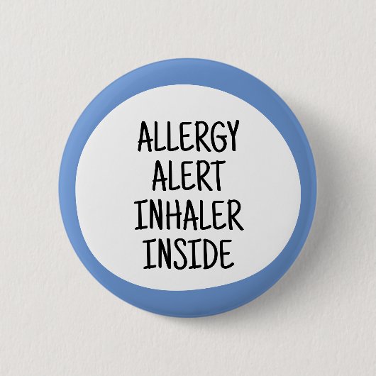 Allergie-Warnung Inhalator enthalten Button (Vorderseite)