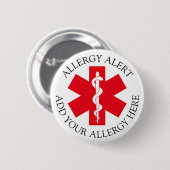 Allergiealarm, benutzerdefinierte fügen Sie Ihre A Button (Vorne & Hinten)