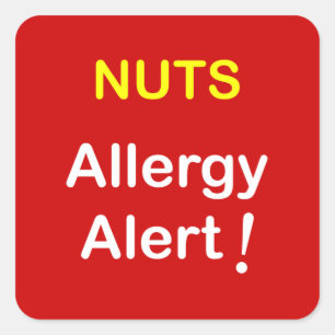 Allergiealarm - NUTS. Quadratischer Aufkleber