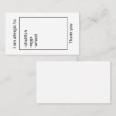 Allergiekarte Visitenkarte (Vorne/Hinten)