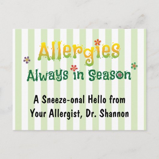 Allergien - immer in der Saison Postkarte (Vorderseite)