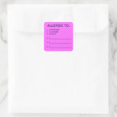 Allergien Medizinische Chart-Labels Quadratischer Aufkleber (Tasche)