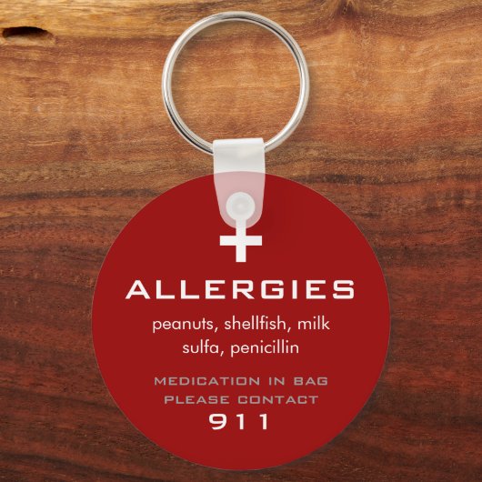 Allergien-Schlüsselanhänger Schlüsselanhänger (Vorderseite)