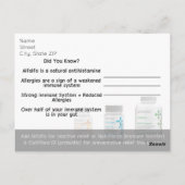 Allergien Shaklee Postcard Postkarte (Rückseite)