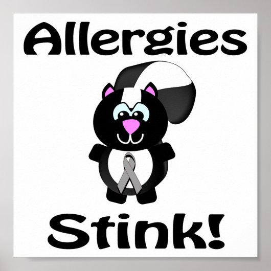 Allergien Stink Skunk Awareness Design Poster (Vorne)