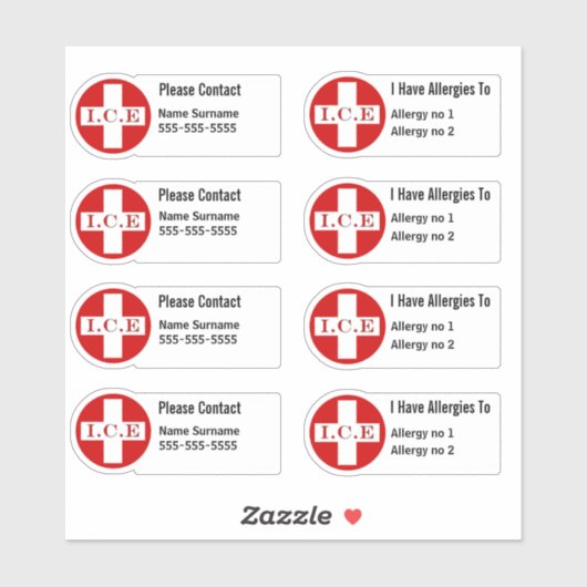 Allergiewarnsystem Kinder in der Schule Aufkleber (Blatt)