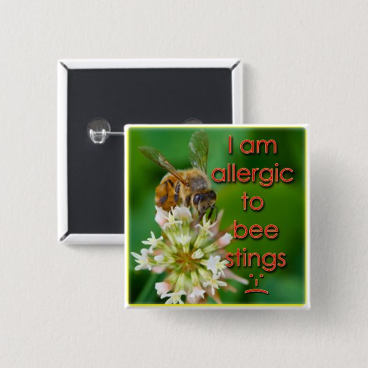Allergisch gegen Bienenstiche - ideal für Kinder i Button (Vorne & Hinten)