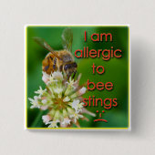 Allergisch gegen Bienenstiche - ideal für Kinder i Button (Vorderseite)