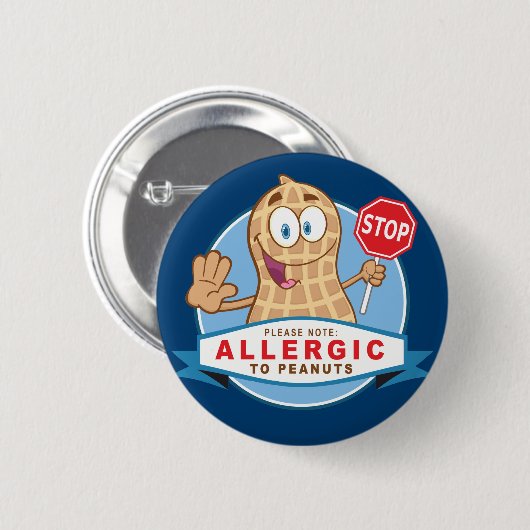 Allergisch gegen Erdnüsse Button (Vorne & Hinten)