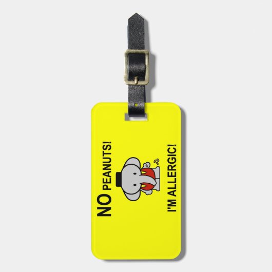 Allergisch gegen Erdnüsse Gepäckanhänger (Vorderseite vertikal)
