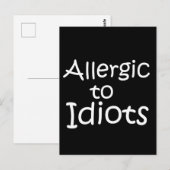Allergisch gegen Idioten Postkarte (Vorne/Hinten)