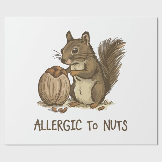 Allergisch gegen Nüsse Geschenkpapier (Flach)