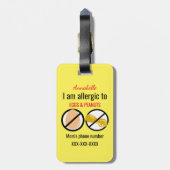 Allergisch zu den Erdnüssen und zu den Ei-Kindern Gepäckanhänger (Rückseite vertikal)