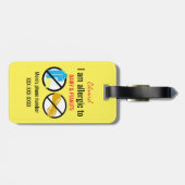 Allergisch zu den Erdnüssen und zu Molkereikindern Gepäckanhänger (Rückseite horizontal)