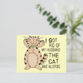 Allergische Katze Postkarte (Stehend Vorderseite)