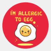 Allergische Reaktion auf Eier Allergie Runder Aufkleber (Vorderseite)