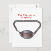 Allergische Reaktionen auf den stupiden, sonnigen Postkarte (Vorne/Hinten)