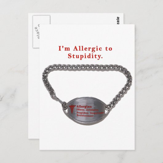 Allergische Reaktionen auf den stupiden, sonnigen  Postkarte (Vorne/Hinten)