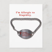 Allergische Reaktionen auf den stupiden, sonnigen  Postkarte (Vorderseite)