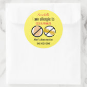 Allergische Reaktionen auf Erdnüsse und Eier Kinde Runder Aufkleber (Tasche)