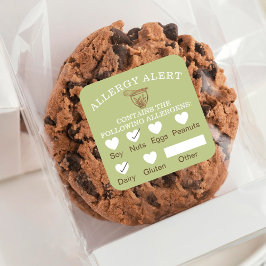 Allergische Warnbäckerei für Lebensmittelsicherhei Quadratischer Aufkleber