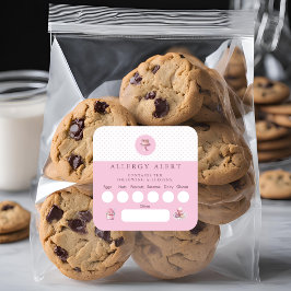 Allergische Warnhinweise für Kuchenbacken Quadratischer Aufkleber