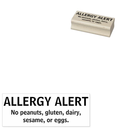 Allergische Warnhinweise Personalisiert Multiple A Gummistempel (Stempel)