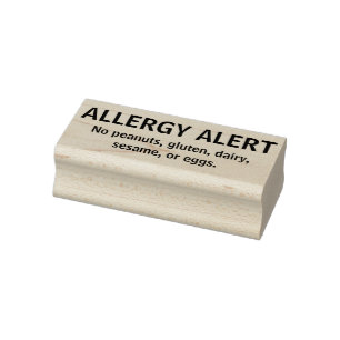 Allergische Warnhinweise Personalisiert Multiple A Gummistempel