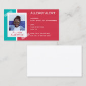 Allergische Warnkids Foto Medical Emergency Daycar Telefonnummerkarte (Vorne/Hinten)