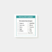 Allergische Warnung, Allergen Post it Note Post-it Klebezettel (Vorderseite)