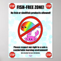 Allergisches Poster für Fische und Schalentiere