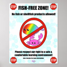Allergisches Poster für Fische und Schalentiere