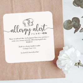 Allergy Alert Wheat Gluten Bread Minimalist Quadratischer Aufkleber