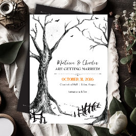 Allerheiligste Halloween-Baumhochzeit Save The Date