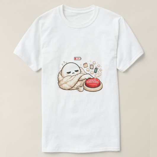 Alles abbrechen 2% Akku T-Shirt (Design vorne)