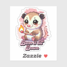 Alles abbrennen: Kawaii Possum Vinyl Sticker
